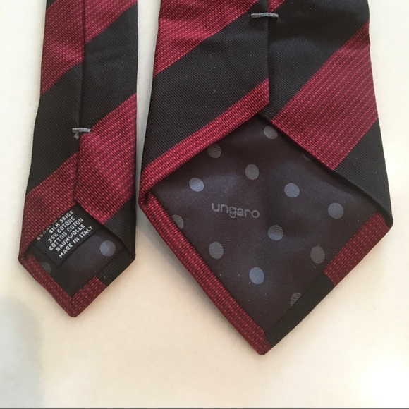 Ungaro red and black striped tie - Picture 7 of 7